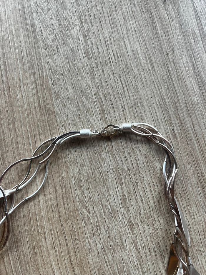 Collier argenté feuilles - photo numéro 3
