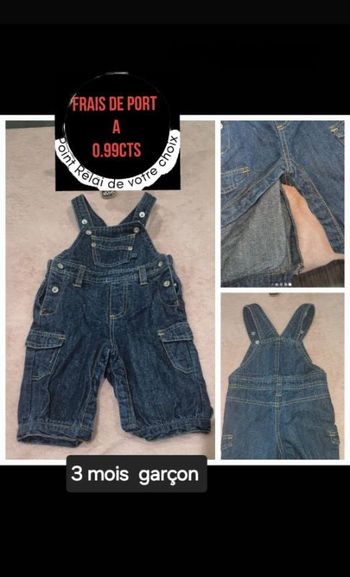 Salopette garçon 3 mois bleu vêtements bébé