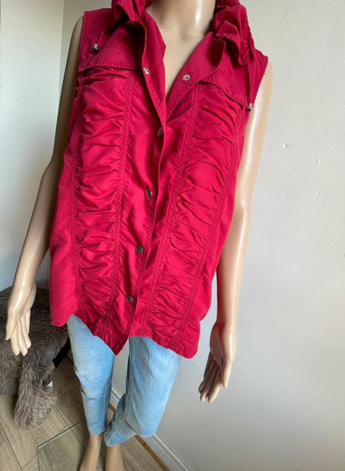 Superbe Veste Légère Daxon Rouge Froncée - Taille XL 👚 - photo numéro 3