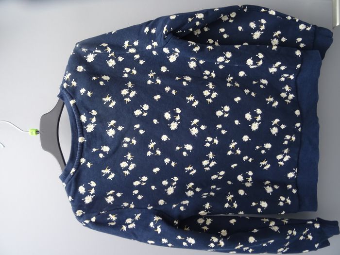 Sweat-shirt bleu à fleurs- 10 ans - photo numéro 3