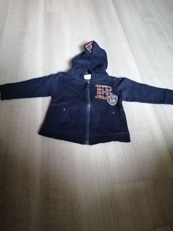 Sweat à fermeture éclaire bleu marine 12 mois