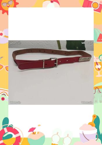 Ceinture cuir rouge