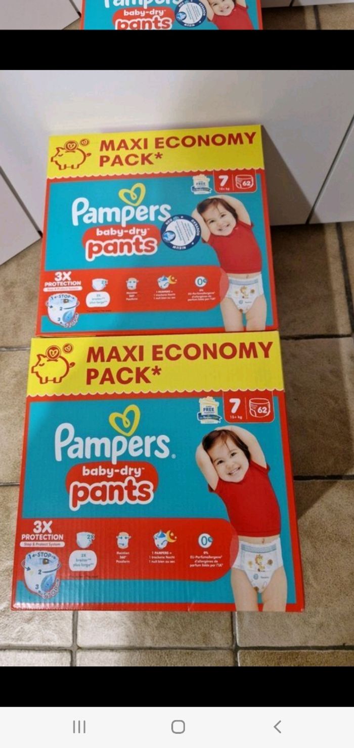 Lot de 2 cartons de couches culottes Pampers taille 7 à 50€ avec le code COCOON25 le lot passe à 37,50€