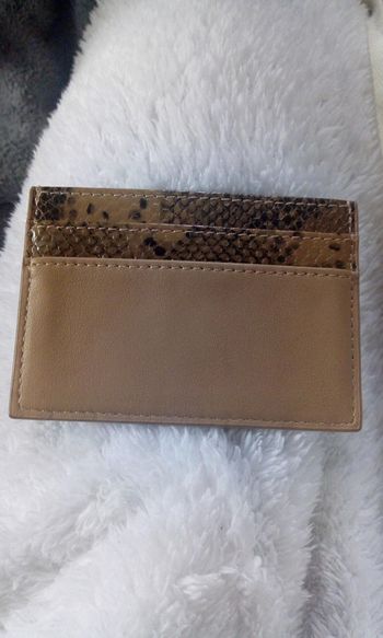 Porte cartes python marron en cuir