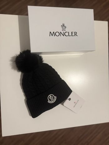 Bonnet à pompon Moncler noir