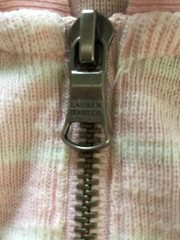 Sweat 1/4 zip à capuche manches 3/4 pour femme Lauren jeans co Ralph Lauren rose taille XL 090 - photo numéro 4