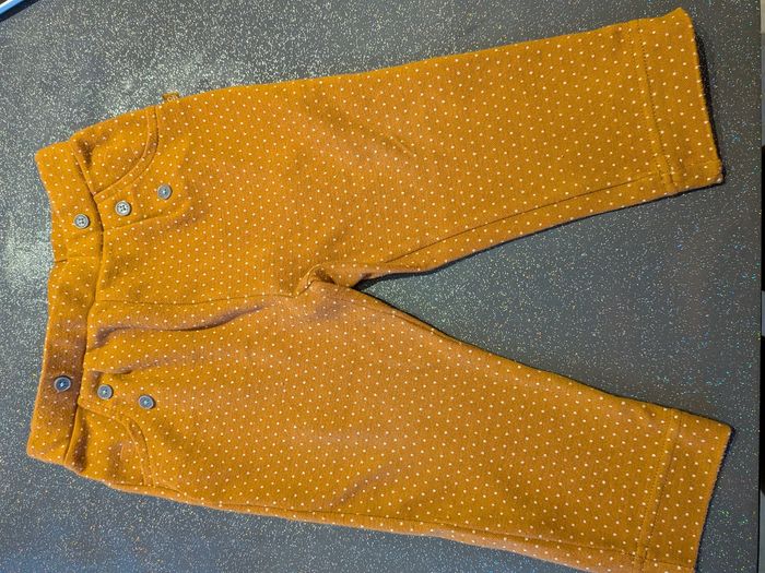 Pantalon confortable obaïdi moutarde à petits pois - photo numéro 2