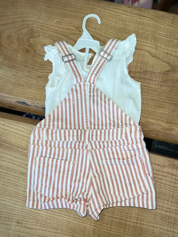 Ensemble Primark 5-6 ans 5 6 salopette short débardeur été marinière rayures - photo numéro 2