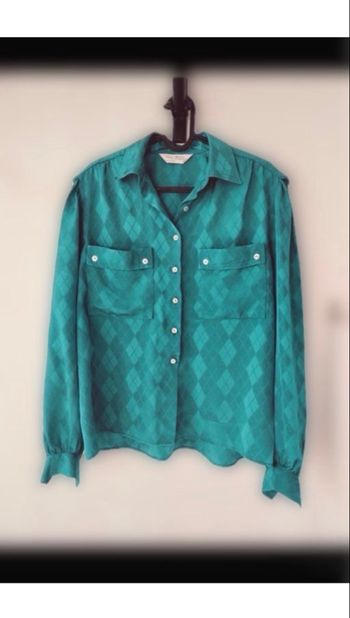 Chemise vintage de fabrication française, signée Marie Clémence Paris.