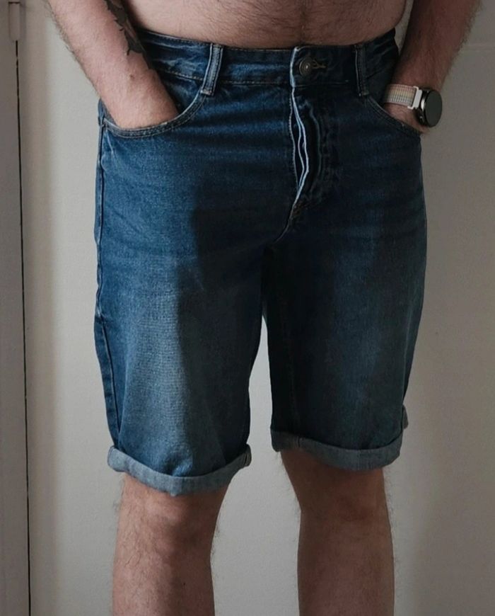 Short jean bleu