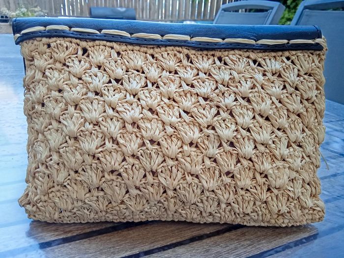 Pochette en raphia et cuir - photo numéro 2