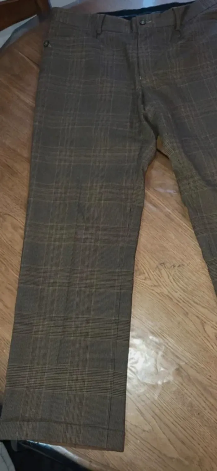 Pantalon habillé à carreaux zara man 46 - photo numéro 2