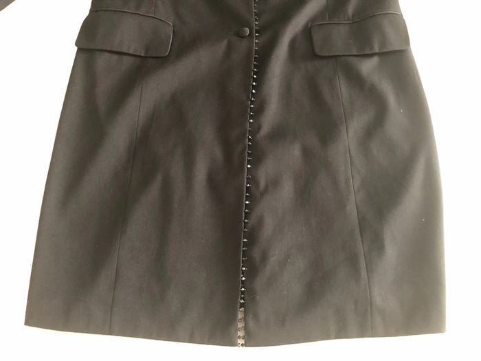 AN124- Manteau noir chic avec strass et perles T 50 (48-50) porté 1 soirée - photo numéro 4