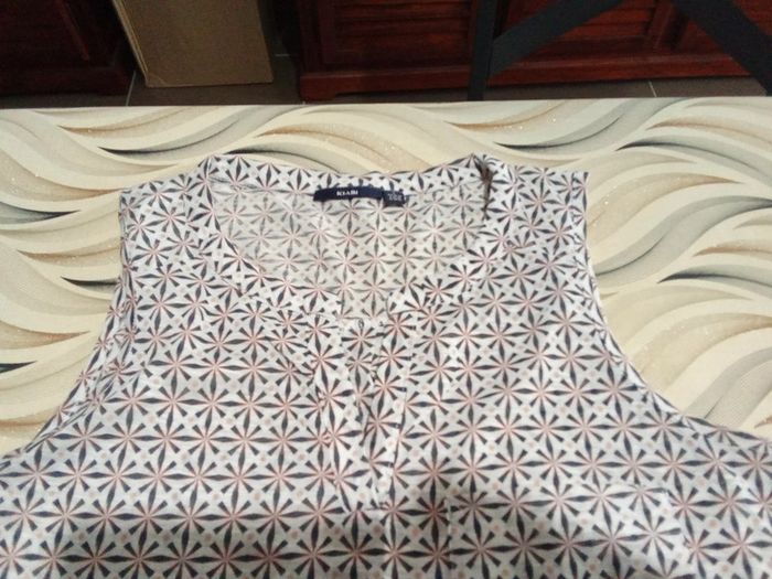 Débardeur blanc motif étoile psychédélique taille L - photo numéro 3