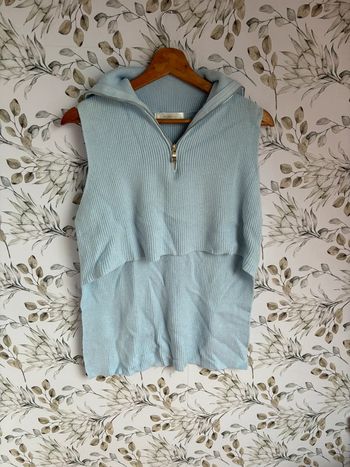 Pull sans manches bleu