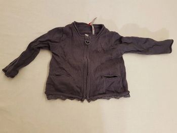 Gilet gris Tour Eiffel fille 6 mois