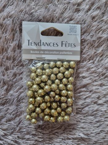 Boules paillettées doré