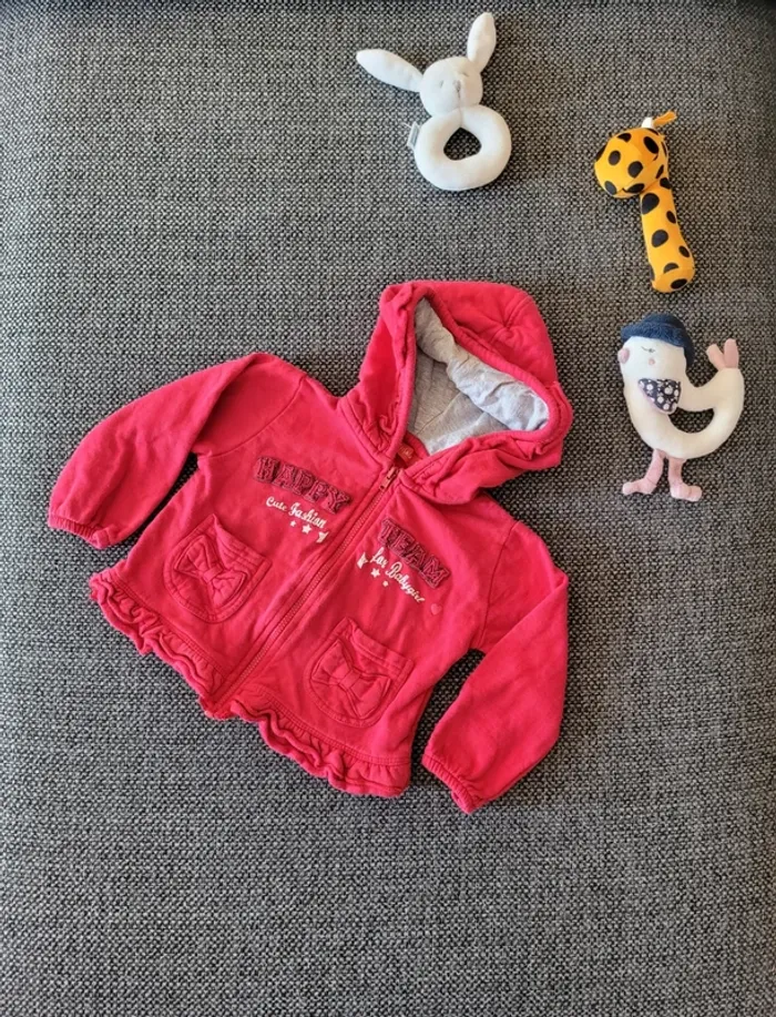 Veste à capuche zippée fille 12 mois