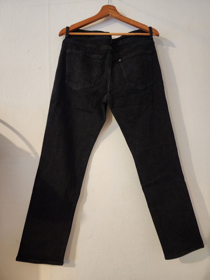 Jean noir coupe droite pour adolescent - photo numéro 2