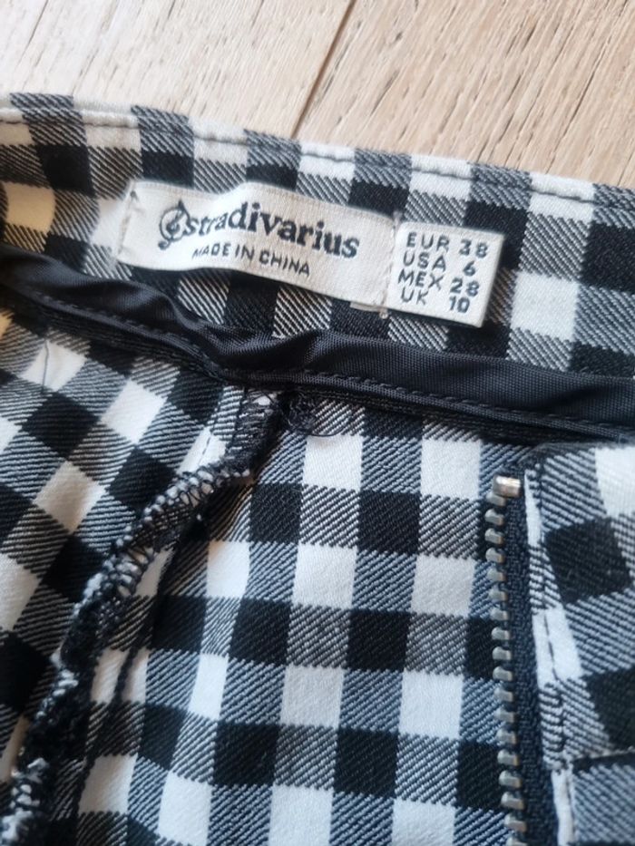 Pantalon vichy 38 stradivarius noir et blanc - photo numéro 5