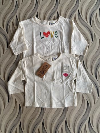 Lot de 2 tee-shirt manches longues - Taille 6 mois