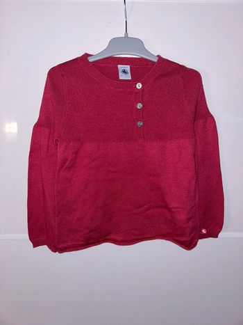 Pull à col rond en soie côtelé rose uni