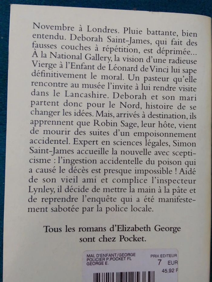 Elizabeth George - Mal d'enfant - photo numéro 3