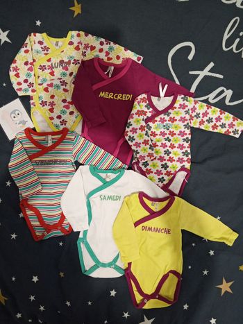 Lot 6 bodies "semaine" _ 1 mois