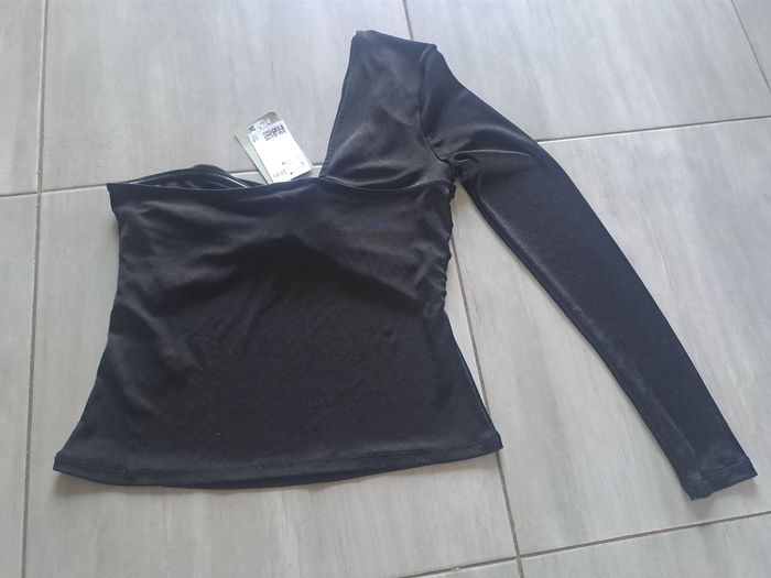 Top Asymétrique noir Neuf H&M Taille M - photo numéro 10