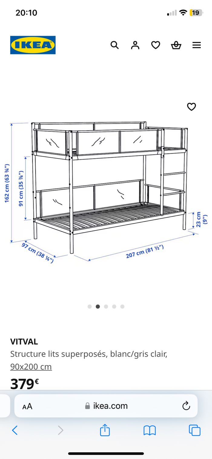 Lit superposé IKEA nom VITVAL - photo numéro 3