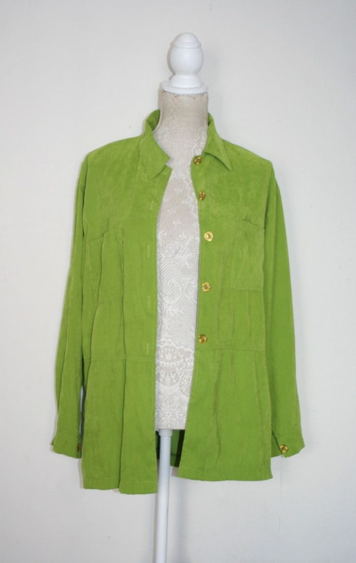 Chemise imitation daim verte