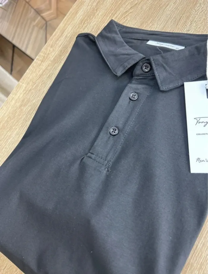 Polo homme noire basique polo homme taille 44 taille XXL neuf tshirt homme noire - photo numéro 2