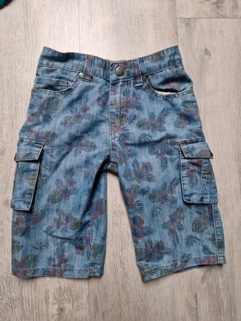 Short en jean fleurs tropicales Orchestra 8 ans