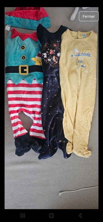 Pyjamas 1 pièce lot de 3