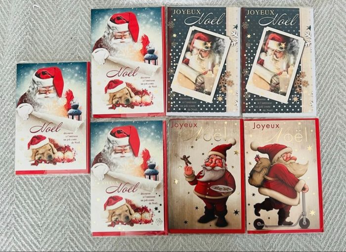 Lot 7 cartes postales vœux Noël - photo numéro 2