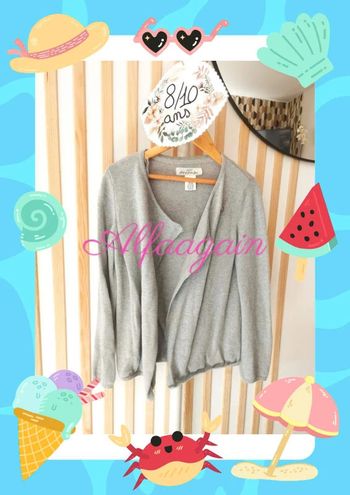 Gilet gris Vertbaudet 8/10ans