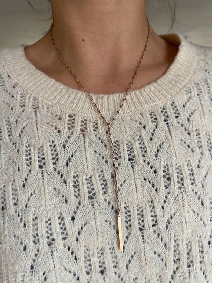 Collier chaine or rose inox - photo numéro 3