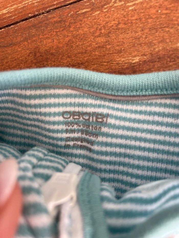 Pyjama zippé bleu et gris orchestra 1 mois - photo numéro 2