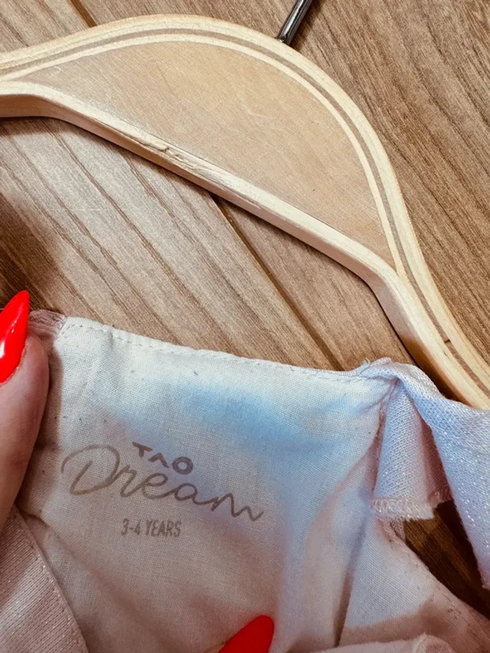 Taille 3-4 ans robe longue créateur fille TAO rose * sequins et tulle * 💕 - photo numéro 5