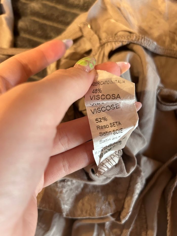 Ensemble pantalon & top beige effet soie – Taille unique (convient S/M) - photo numéro 9