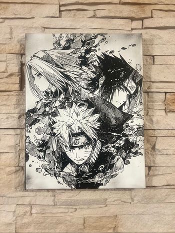 Tableau Équipe 7 – Naruto, Sasuke & Sakura – Naruto en toile 30x40cm