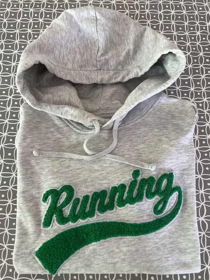 Sweat à capuche H&M taille S, fille/femme, gris chiné - photo numéro 3