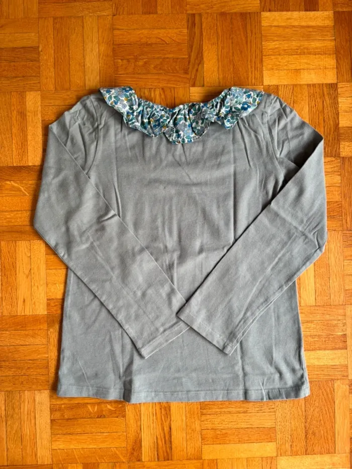 T-shirt col liberty Cyrillus 10 ans parfait état - photo numéro 5
