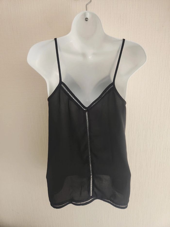 Débardeur chic détails ajourés Mango XS noir - photo numéro 7