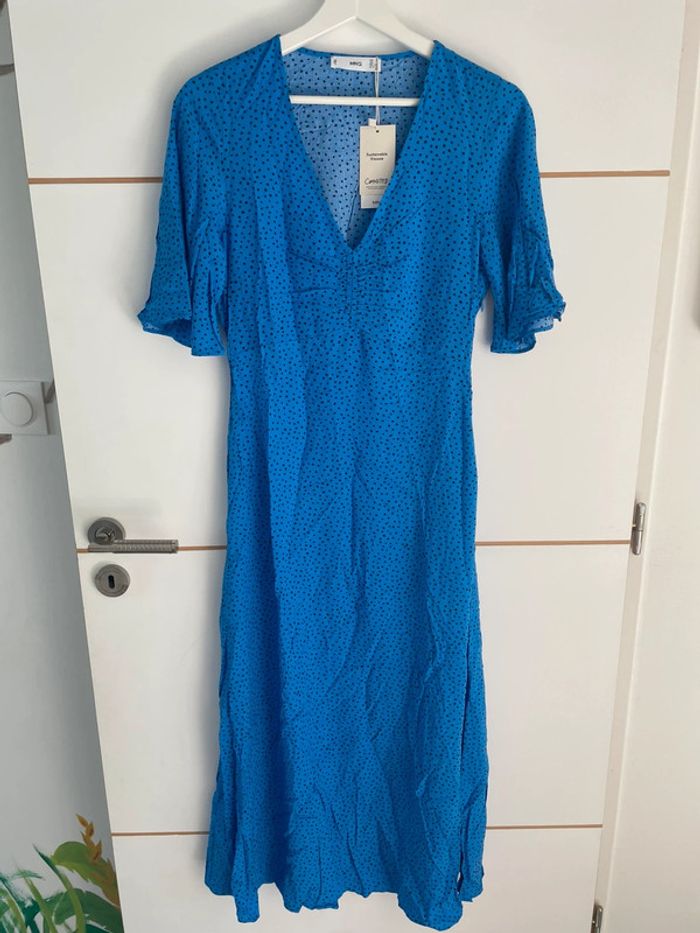 Robe longue bleue XS Mango - photo numéro 3