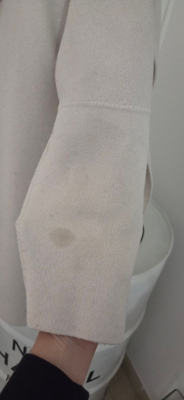 Veste longue ALFA beige écru à capuche – style cocoon doux et chic – T. unique – très bon état - photo numéro 6