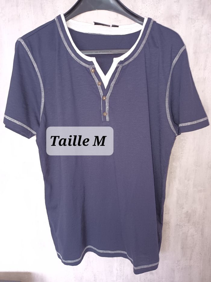 T-shirt homme BPC taille M bleu marine