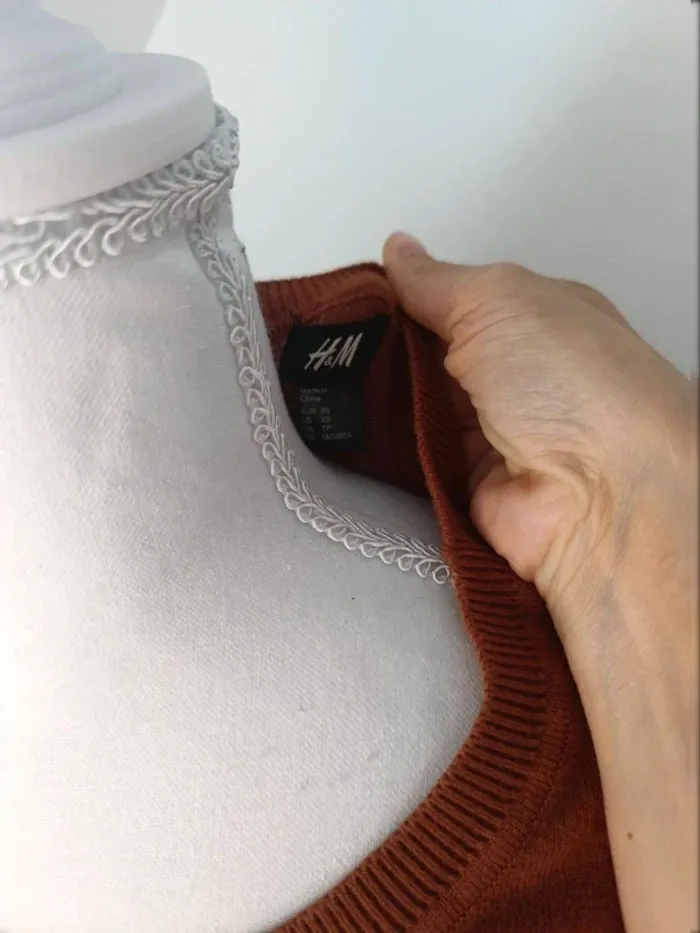 🧶 Pull camel H&M – coudières contrastées – Xsmall - photo numéro 3