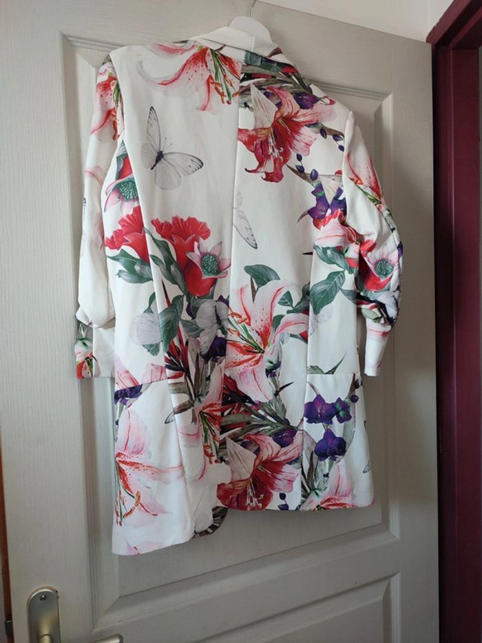 Blazer fleuri mi long - photo numéro 2
