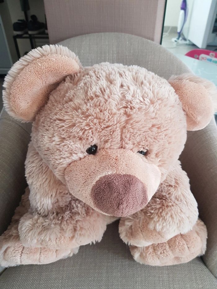 Grand ours en peluche beige tout doux - photo numéro 2